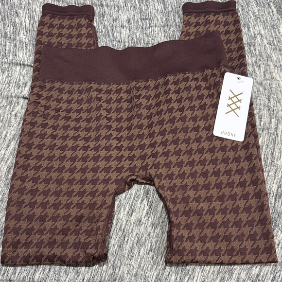 RHONE Pants - Rhone Brown Berry Houndstooth Leggings